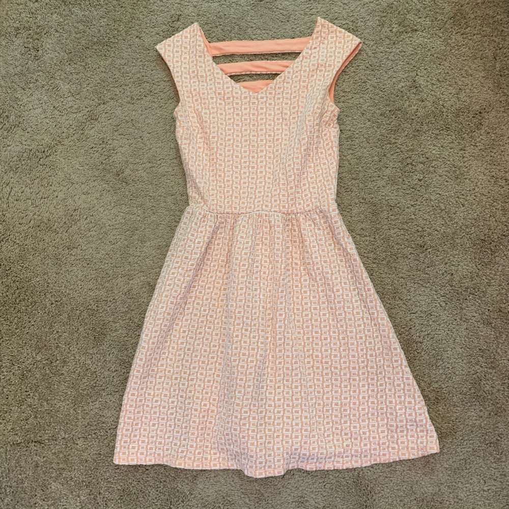 Coral/White Printed Dress